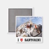 zGR085 SANTORINI I Liebe Oia, Griechenland, Kühlsc Magnet (Vorderseite/Rückseite)
