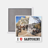 zGR087 SANTORINI I Liebe, Griechenland, Kühlschran Magnet (Vorderseite/Rückseite)