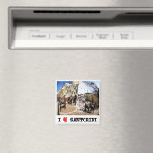 zGR087 SANTORINI I Liebe, Griechenland, Kühlschran Magnet (In Situ (Geschirrspüler))