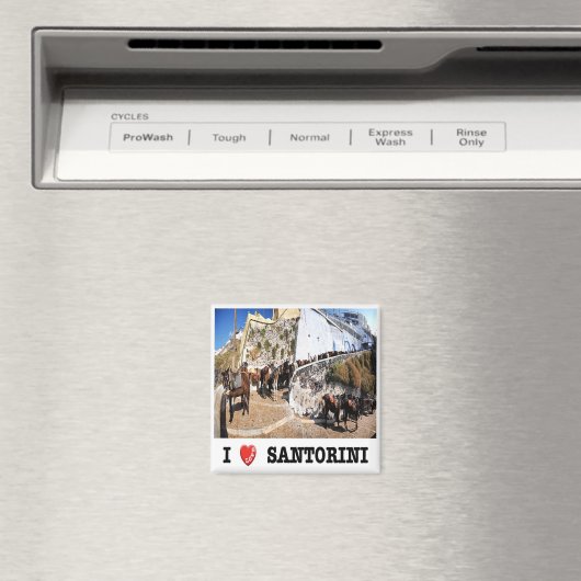 zGR087 SANTORINI I Liebe, Griechenland, Kühlschran Magnet (In Situ (Geschirrspüler))