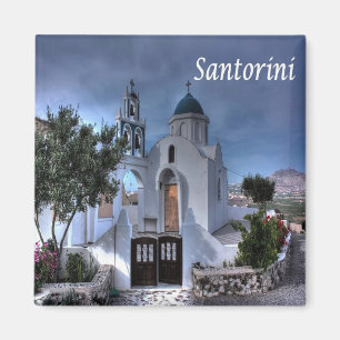 zGR092 SANTORINI Church All Saints, Griechenland, Magnet