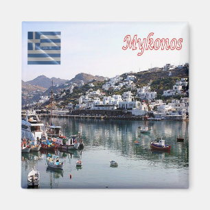zGR101 MYKONOS Port, Griechenland, Kühlschrank Magnet