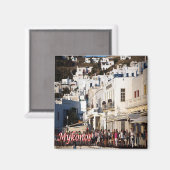 zGR105 MYKONOS Panorama, Griechenland, Kühlschrank Magnet (Vorderseite/Rückseite)