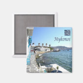 zGR108 MYKONOS - Little Venice - Greece - Fridge Magnet (Vorderseite/Rückseite)