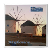 zGR110 MYKONOS, Windmills, Griechenland, Fliese (Vorderseite)