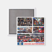 zGT003 CHICHICASTENANGO, Mosaik, Guatemala, Kühlsc Magnet (Vorderseite/Rückseite)