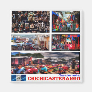 zGT003 CHICHICASTENANGO, Mosaik, Guatemala, Kühlsc Magnet