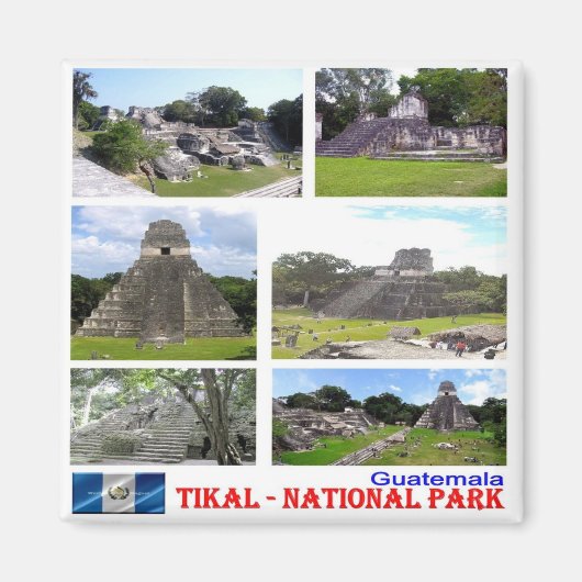 zGT009 TIKAL N.P. Mosaic, Guatemala, Kühlschrank Magnet (Vorne)
