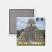 zGT010 TIKAL N.P. Temple I, Guatemala, Kühlschrank Magnet (Vorderseite/Rückseite)