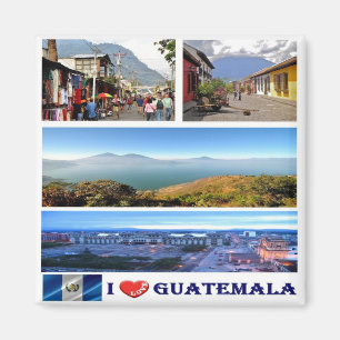 zGT017 GUATEMALA I Liebe, Mosaik, Amerika, Kühlsch Magnet