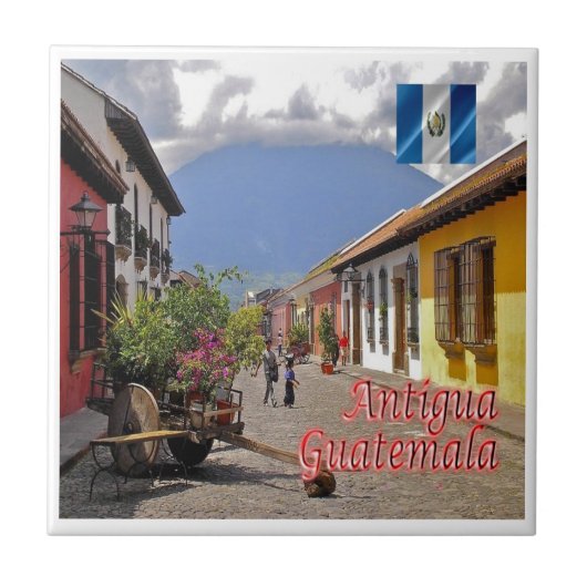zGT022 ANTIGUA, Calle del Arco, Guatemala, Fliese (Vorderseite)