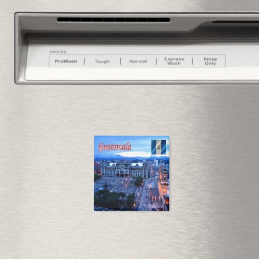 zGT024 GUATEMALA City, Central Park, Sunset, Kühls Magnet (In Situ (Geschirrspüler))