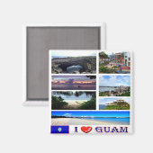 zGU003 GUAM I Liebe, Mosaik, Ozeanien, Kühlschrank Magnet (Vorderseite/Rückseite)