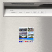 zGU003 GUAM I Liebe, Mosaik, Ozeanien, Kühlschrank Magnet (In Situ (Geschirrspüler))