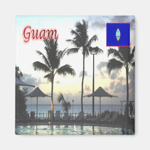 zGU006 GUAM Sunset, Ozeanien, Kühlschrank Magnet