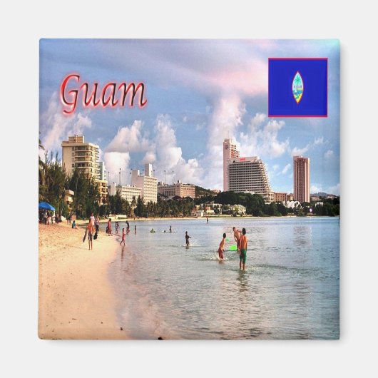 ZGU008 GUAM, TUMON Beach, Ozeanien, Kühlschrank Magnet (Vorne)
