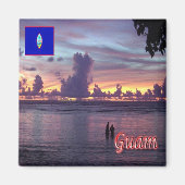 zGU010 GUAM Sunset, Ozeanien, Kühlschrank Magnet (Vorne)