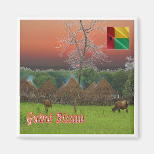 zGW007 GUINEA BISSAU, Typisches Dorf, Kühlschrank Magnet