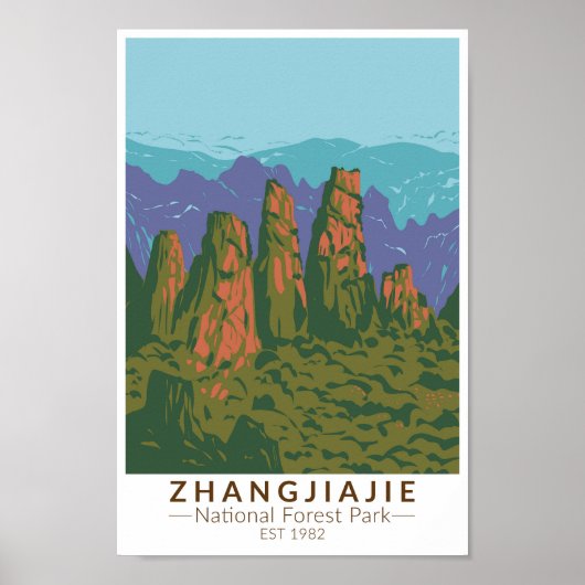 Zhangjiajie National Forest China Wandern Ristoran Poster (Vorne)