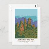 Zhangjiajie National Forest China Wandern Ristoran Postkarte (Vorne/Hinten)
