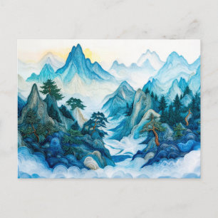 Zhangjiajie Nebelberge im Quilling-Stil Postkarte