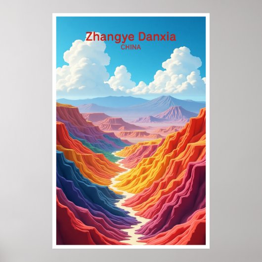 Zhangye Danxia China Reiseplakat Poster (Vorne)