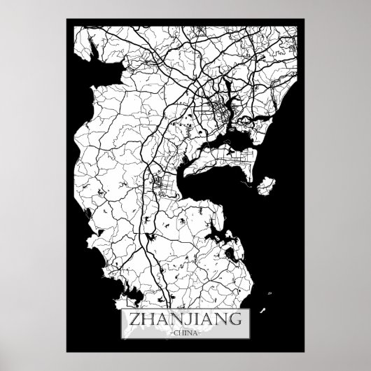 Zhanjiang China Stadtplan Poster (Vorne)