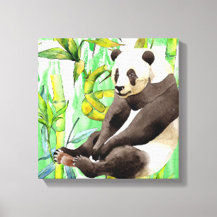 Zhen Zhen der Panda auf Bambus Leinwanddruck