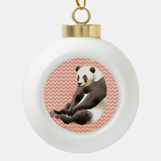 Zhen Zhen, Panda Keramik Kugel-Ornament (Vorderseite)