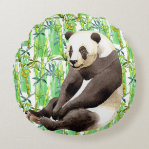Zhen Zhen über die Panda auf Bamboo Rundes Kissen