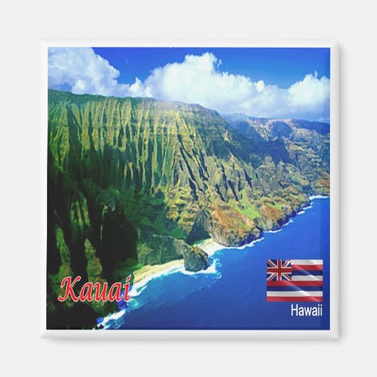 zHI006 KAUAI, HAWAII, Luftsicht, Ozeanien, Kühlsch Magnet (Vorne)