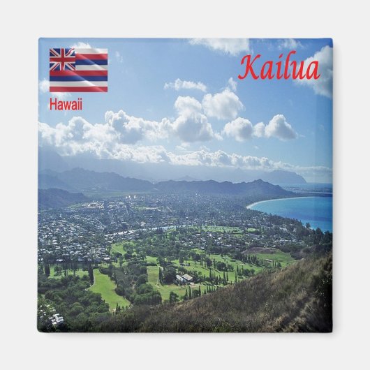 zHI008 KAILUA, HAWAII, Sea View, Ozeanien, Kühlsch Magnet (Vorne)