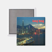 zHK010 HONGKONG Panorama, Asien, Kühlschrank Magnet (Vorderseite/Rückseite)