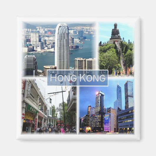 zHK011 HONGKONG, Souvenir-Kühlschrank Magnet (Vorne)