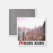 zHK015 I Liebe HONGKONG, Asien, Kühlschrankmagnet (Vorderseite/Rückseite)