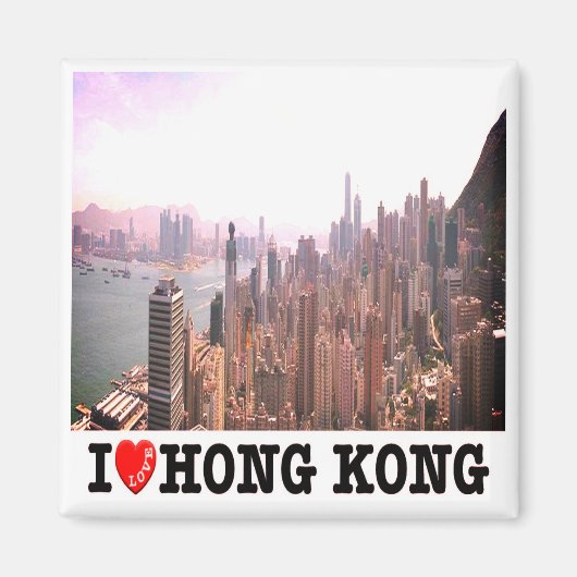 zHK015 I Liebe HONGKONG, Asien, Kühlschrankmagnet (Vorne)