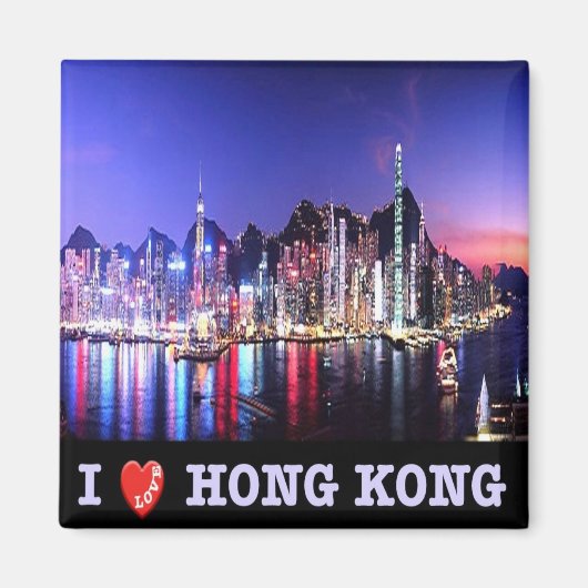 zHK016 I Liebe HONGKONG, Asien, Kühlschrank Magnet (Vorne)