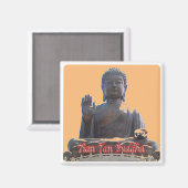 zHK020 TIAN TAN BUDDHA, Hongkong, Souvenir Kühlsch Magnet (Vorderseite/Rückseite)