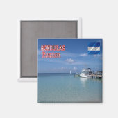 zHN009 ROATAN West Bay, Honduras, Kühlschrank Magnet (Vorderseite/Rückseite)