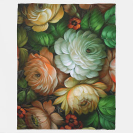 Zhostovo Vintages russisches Blumenmuster Fleecedecke