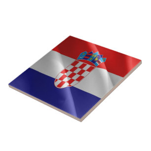 zHR002 KROATIEN, Kroatische Wellenflagge, Fliese