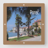 zHR009 POREC, Kroatien, Quadratische Wanduhr (Vorderseite)