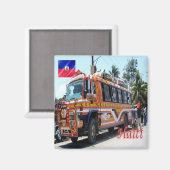 zHT005 HAITI, Stich Öffentlicher Verkehr,Kühlschra Magnet (Vorderseite/Rückseite)