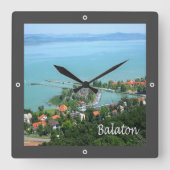 zHU009 BALATON, Ungarn, Europa, Quadratische Wanduhr (Vorderseite)