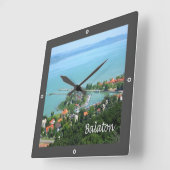 zHU009 BALATON, Ungarn, Europa, Quadratische Wanduhr (Winkel)