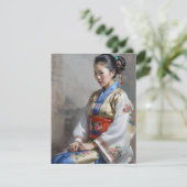 Zhuang Chinesische Frau E Feiertagskarte (Stehend Vorderseite)