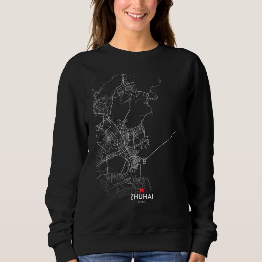 zhuhai china City map Travel souvenir hometown Sweatshirt (Vorderseite)