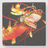Zhulong-Feuerdrache Steinuntersetzer (Vorderseite)