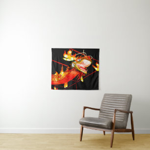 Zhulong-Feuerdrache Wandteppich