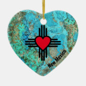 Zia Heart Add Name New Mexico Weihnachtsbaum Gesch Keramik Ornament (Vorne)